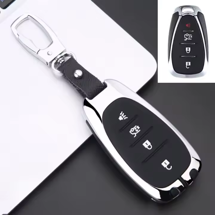 Funda de llave de coche para CHEVROLET Cruze Spark Camaro Volt Bolt, Chevy Malibu, Captiva, Equinox, Trax Tracker, Zinc A - 1