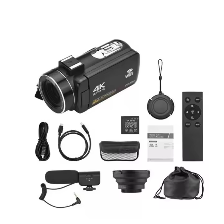 Cámara 4k 56 millones de píxeles cámara fotográfica máquina integrada con DV portátil para complementar la luz del micrófono externo - 1