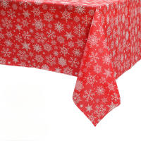 3 uds PEVA impermeable Navidad desechable decoración navideña copo de nieve mantel de fiesta 137X274 CM - details 0