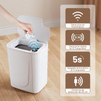 PrettyCare - Cubo de basura inteligente de 25 l, con detección automática de basura sin contacto, resistente al agua, con tapa y pantalla LED, para baño, dormitorio y sala de estar - details 0