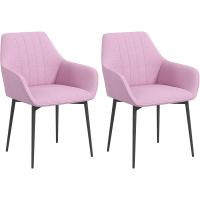 Pack de 2 Sillas de Comedor Sillas Decorativas Tapizadas en Lino Sillas de Cocina con Respaldo Reposabrazos y Patas de Metal para Salón 59,5x56,5x81 cm - details 20