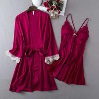 Conjunto de Kimono de Satén para Mujeres Ouwu Dos Piezas para Dormir Ideal para Novias y Bodas - details 4