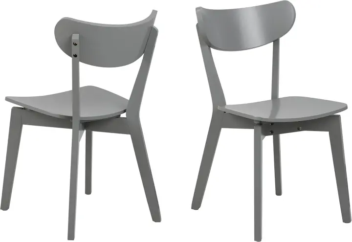 Muebles Roxanne Juego de 2 Sillas de Comedor, Natural, Chapado de Roble y Madera de Caucho, Al: 79,5 x An: 45 x P: 55 cm - 1
