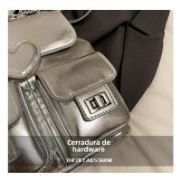 Diseño sentido nicho mochila plata amor de las mujeres nueva moda mochila versátil cadena cubo bolsa de viaje - details 14