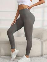 Protectores de piernas deportivos de secado rápido y estiramiento alto, pantalones de yoga sin costuras con cintura alta y levantamiento de cadera - details 6