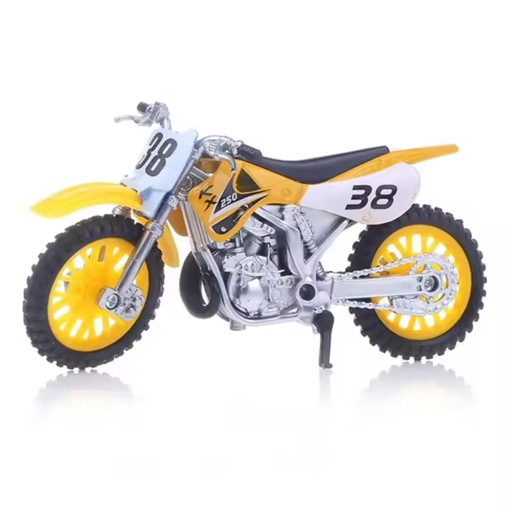 Modelo de motocicleta todoterreno Hobbies colección de funciones deslizantes, juguete de Metal de motocicleta 1:18, simulación de aleación de Motocross, decoración de coche de juguete - 1
