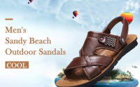 Sandalias de verano para hombre, sandalias de senderismo y montañismo, suela antideslizante, sandalias de cuero para playa, chanclas ergonómicas - details 1