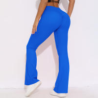 Mallas de Yoga a prueba de sentadillas para mujer, pantalones de Yoga de cintura alta, levantamiento de glúteos, pantalones de tiburón Micro acampanados, pantalones de Yoga ajustados de cintura alta - details 26