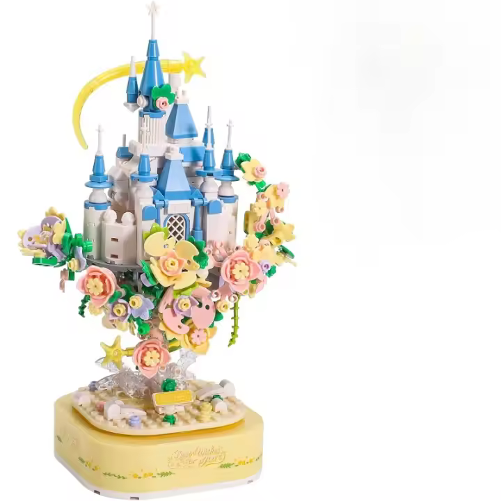 Kit de construcción de Castillo de jardín con 618 piezas, juego Musical de 8 sonidos integrado, Castillo encantador para niños y adultos - 1