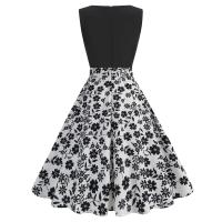 2025 Primavera/Verano nuevo vestido sin mangas de punto empalmado con estampado de flores rosas ropa de mujer - details 4