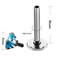 Piercings Tragus de acero, Piercing Labret, anillos para labio, Piercing para Oreja, cartílago, joyería corporal, 2 piezas, 18G, 1,0x8x3mm - details 2