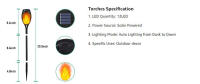Luz Solar parpadeante para exteriores, decoración de jardín, resistente al agua, antorchas de llama, decoración de Patio, camino - details 7