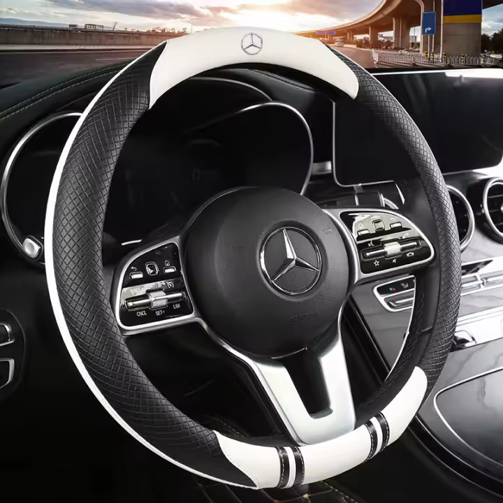 Car Steering Wheel Cover Leather For fit--B-e-n-z C CLA E GLA GLC GLE S B CLS Class W204 W213 W212 W211 W176 W246 W245 W2 - 1