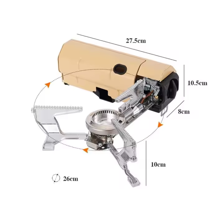 Estufa plegable portátil para acampar, sistema de calefacción de Gas de 2600W para senderismo al aire libre, viajes, cocina, parrilla, Cassette - 1