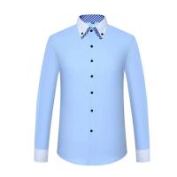 Camisa de Hombre con Cuello doble a Cuadros Manga Francesa Camisas de Vestir para Hombres - details 10