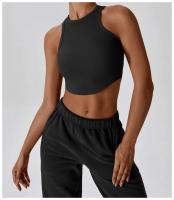 Top Deportivo de Yoga para Mujer Gimnasio Crop Tops Sin Costuras Uso en la Calle Cuello Redondo Manga Corta Secado Rápido Ideal para Primavera/Verano - details 20