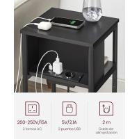 Mesa Adicional con Enchufe Mesita de Noche con 2 Tomas AC y 2 Puertos USB 30 x 34 x 58 cm - details 14