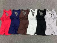 Ropa deportiva mejorada para gimnasio para mujer, pantalones cortos ajustados blancos, ropa deportiva sin mangas para entrenamiento de yoga - details 7
