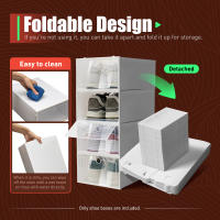 Organizador de Zapatos de Plástico Transparente Plegable Almacenamiento de Espacio Saving para el Hogar Caja de Almacenamiento de Muebles y Organización - details 14
