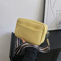 Bandolera de Color liso para mujer, bolso de hombro ancho con correa, cuadrado pequeño, Retro, informal, sencillo, 2023 - details 15