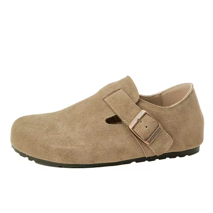 Zapatos todo incluido con plataforma de cuero, nueva versión coreana de versátiles zapatos individuales con aumento de altura interior de un pedal - 1