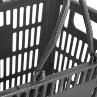 Cesta de plástico, asa portátil con capacidad de 80kg, condimento de cocina plegable, organizador de baño, carrito de compras - details 3