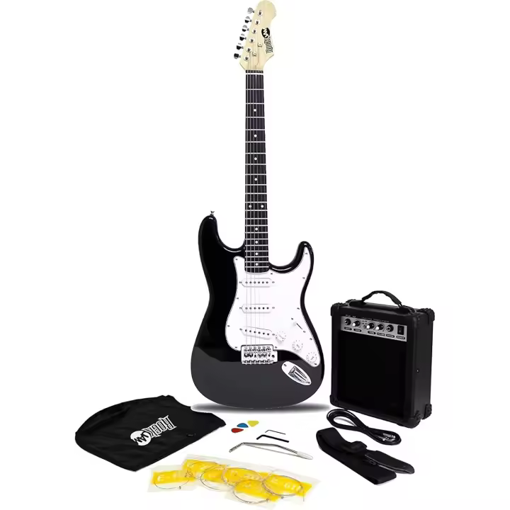 Kit de Guitarra Eléctrica Completo Amplificador de 20 Watt, Estuche, Cuerdas de Plomo, Trémolo, Accesorios de Repuesto - 1