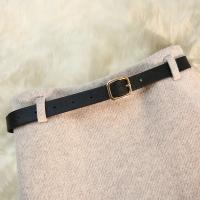 Seulish vintage faldas de lana gruesas para mujer Otoño Invierno nuevo color sólido casual cintura alta A-line faldas de mujer - details 3