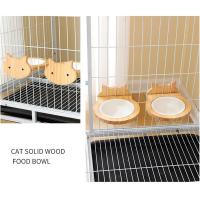 Cuenco de alimentación para mascotas colgante con Base de madera, diseño de suspensión, jaula fija para gatos, comederos de alimentos con forma de gato/oso, fácil limpieza - details 6