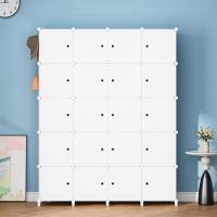 Armario Modular, Guardarropa portátil de 20 Compartimentos para Dormitorio, Armario con Barra para Colgar Ropa, Compartimentos más Profundos Aptos para Perchas - details 5