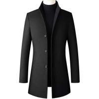 Chaqueta de hombre de color sólido de negocios de lana con un solo pecho y cuello levantado largo por debajo de la rodilla nuevo artículo Otoño/Invierno 2024 - details 0