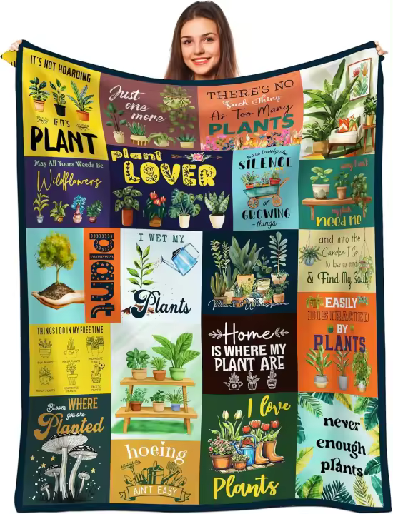 No es acaparamiento si es manta de plantas - Manta de jardinería - Manta para amantes de las plantas - Manta perfecta para mamá y abuela - Manta - 1