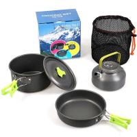 Utensilios de cocina de aleación para acampar DS-308 olla para Picnic sartén hervidor de 0,8 L con tazones de plástico juego para 2-3 personas - details 5