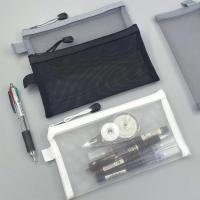 Estuche para lápices con cremallera transparente de nailon, bolsa de papelería transparente de Color sólido, bolsa de maquillaje, Estuche De Viaje, bolsa de almacenamiento de cosméticos de malla - details 7
