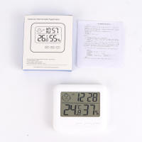 Medidor de temperatura y humedad de cara sonriente para interiores, estación meteorológica para el hogar, termómetro Digital LCD, higrómetro con reloj despertador - details 7