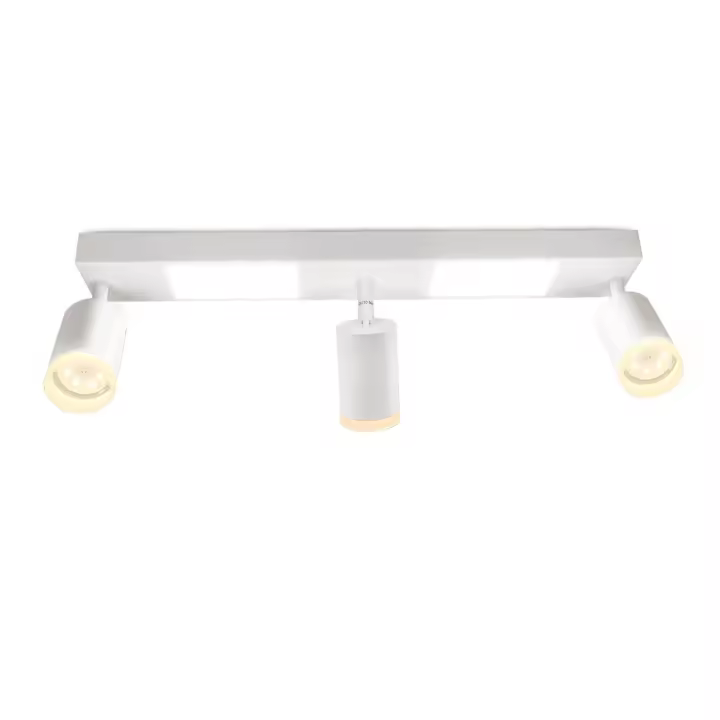CBJKTX Foco de techo 3 bombillas GU10 dormitorio 3000k 20W blanco cálido ajustable - 1