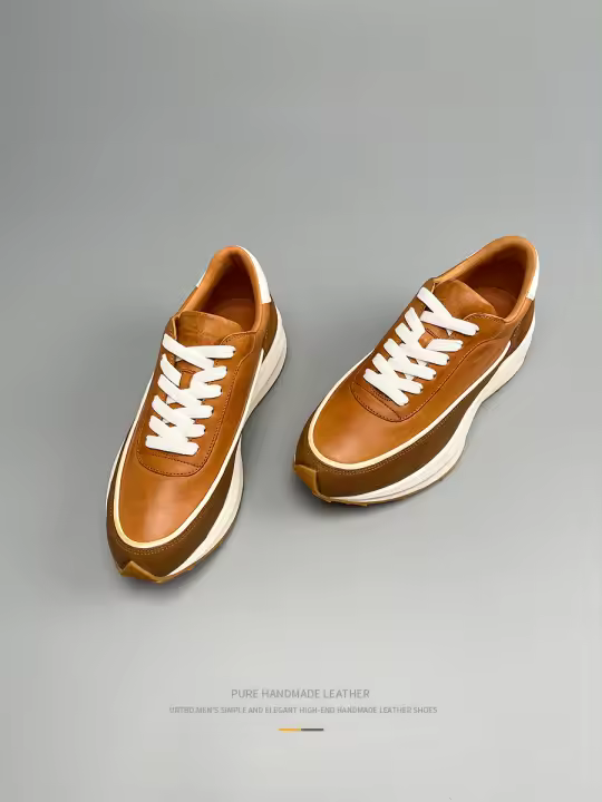 Zapatos deportivos de plataforma transpirables de cuero nuevos, estilo retro Forrest Gump - 1