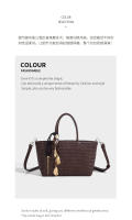 Bolso de mano de gran capacidad, nuevo bolso grande y versátil para mujer, bolso de hombro, bolso de cesta de verduras tejido elegante francés. - details 8