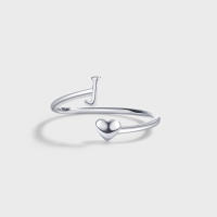 Anillos de Letras para mujer, Plata de Ley 925, A-Z, Iniciales apilables de Nombre, Anillo Abierto con Talla Ajustable - details 9