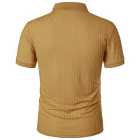 Ropa deportiva para correr para hombre, poste de pie de manga corta de alta elasticidad de verano, suéter básico de punto fino - details 45