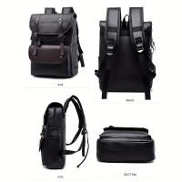 Mochila De Cuero PU minimalista Vintage de gran capacidad para viajes al aire libre - details 5