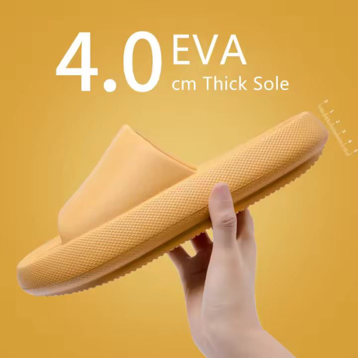 Sandalias suaves de EVA con suela gruesa para hombre y mujer, chanclas de playa familiares, antideslizantes, talla grande 36-45 - 1