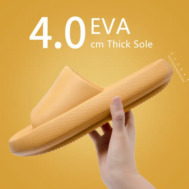 Sandalias suaves de EVA con suela gruesa para hombre y mujer, chanclas de playa familiares, antideslizantes, talla grande 36-45 - 1