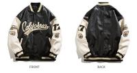 Chaqueta de Béisbol Bordada Ropa de Calle Hip-Hop para Hombres y Mujeres Cuero PU Varsity Bomber - details 3