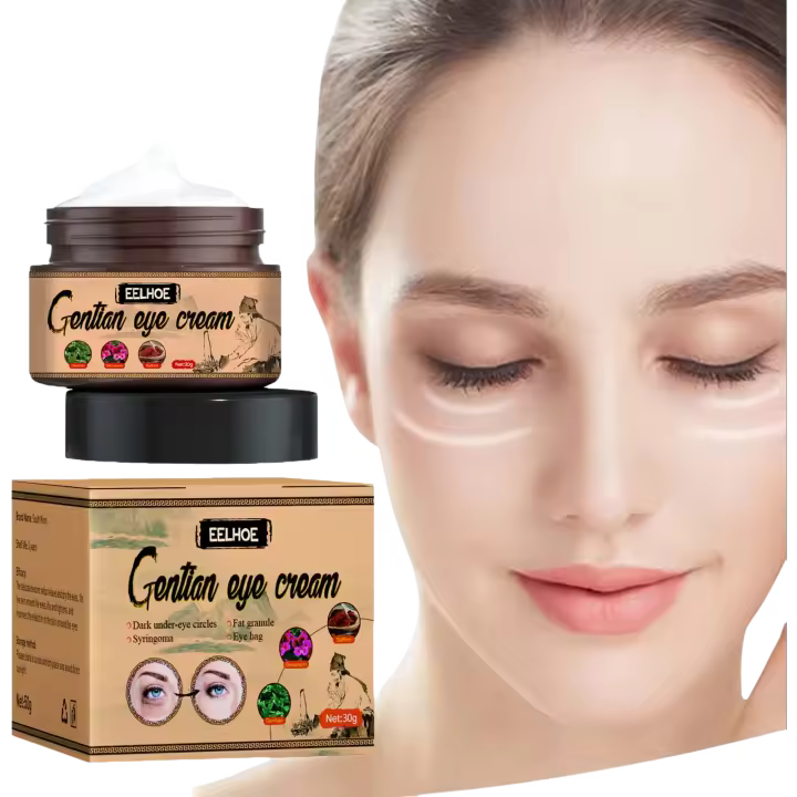 Crema para ojos de genciana, eliminador de gránulos de grasa, mejora la bolsa de los ojos, reafirmante, se desvanece, líneas finas, antihinchazón, hidratante, cuidado de la piel de los ojos - 1