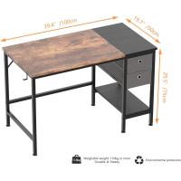 Mesa de Escritorio con cajones Escritorio de Escritura de Estudio para el hogar con estantes de - details 2