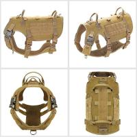 Correas Tácticas Militares Juego de Correa y Collar para Perros Vestido Táctico Grande MOLLE con Bolsas y Bandera - details 7