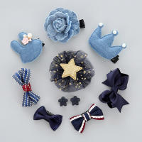 10 Uds. Accesorios lazos de corona pinzas para el pelo de bebé para niños - details 14