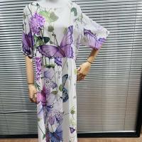 Elegante Vestido de Verano con Estampado de Pescado Cuello Redondo, Talla Grande, Moda Casual para Mujeres - details 3