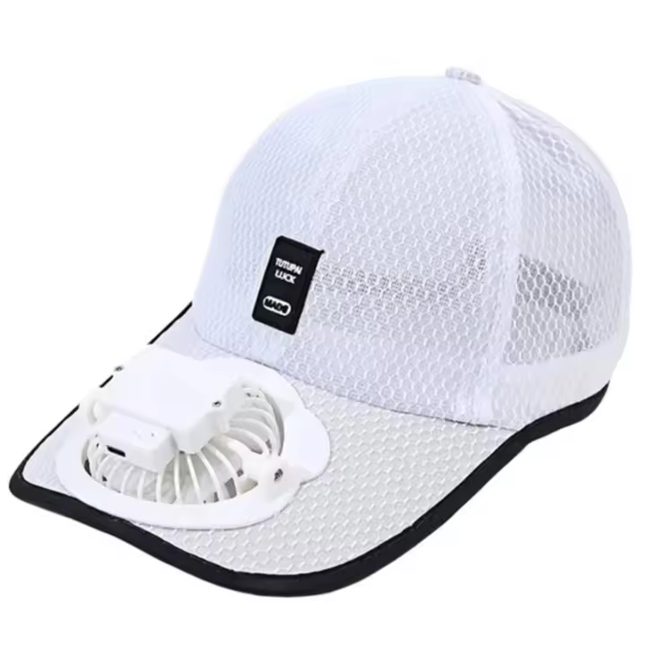 Ventilador incorporado Béisbol para fanáticos Protección UV frente ancha Sombrero para el sol Gorra refrescante ligera y transpirable ​ - 1